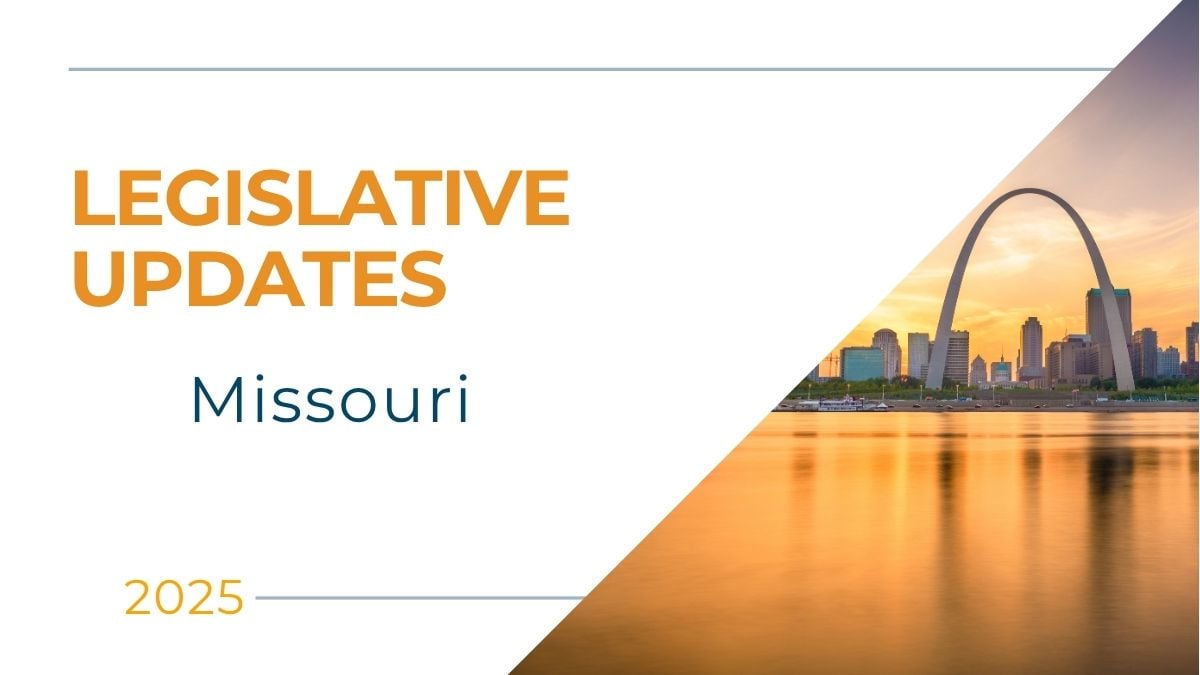 St. Louis Gateway Arch and skyline at sunset representing 2025 employment law updates impacting staffing firms, payroll compliance, and workforce regulations.