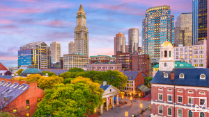 Aerial view of Quincy Market in Boston bustling with activity, symbolizing the dynamic staffing industry in the city and how Madison Resources empowers local businesses by connecting them with skilled talent to drive growth and success.
