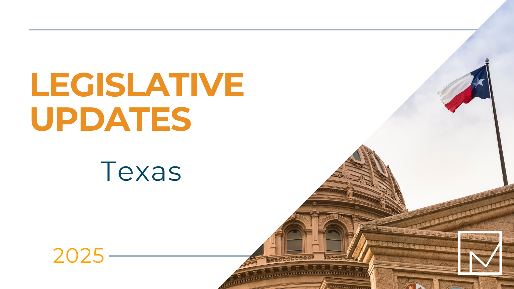 Texas State Capitol building with the Texas flag flying, illustrating legislative updates in Texas.