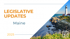 Image of a lighthouse on the coast of Maine with the text 'Legislative Updates'—representing legislative news or updates for the state of Maine.