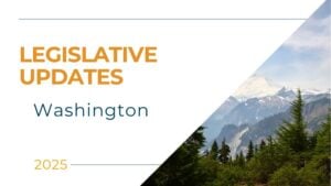 Washington state landscape with text overlay representing 2026 paid family and medical leave law updates impacting payroll, compliance, and staffing firms.