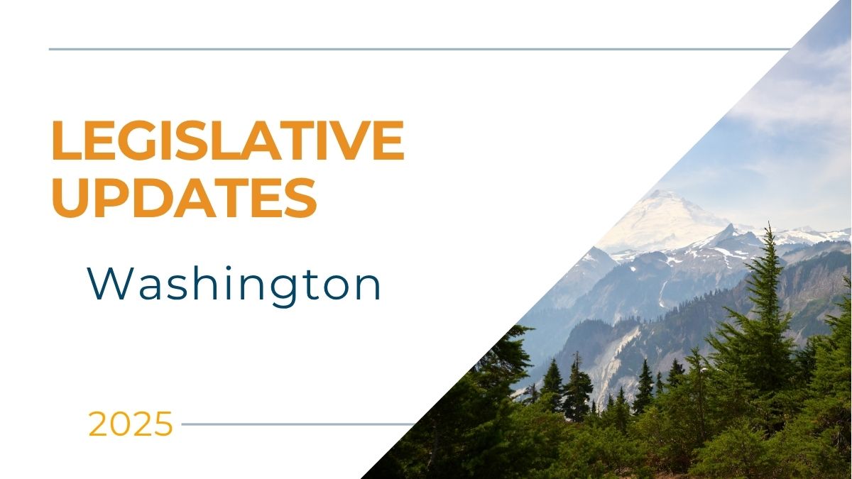 Washington state landscape with text overlay representing 2026 paid family and medical leave law updates impacting payroll, compliance, and staffing firms.