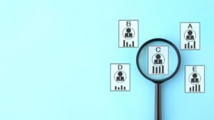 Recruiter evaluating candidates and selecting top talent with a proven track record.