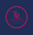 TR Staffing logo with a blue background and a red circle containing the text TR Staffing.
