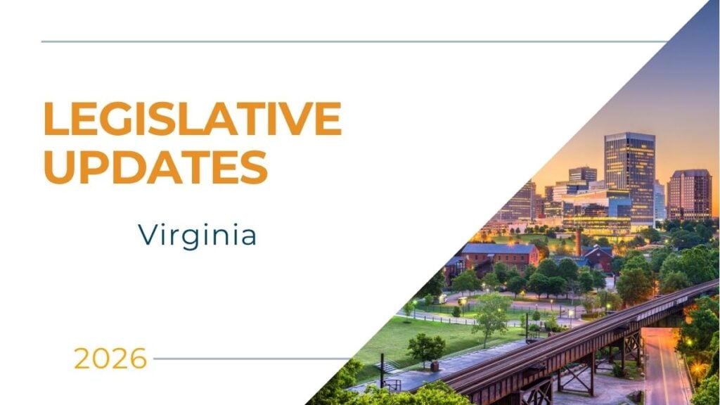Virginia Employment Law Changes 2026 legislative update featuring Richmond, Virginia skyline and July 1, 2026 compliance updates for employers.
