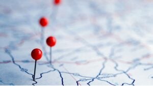 staffing agency expansion - Madison Resources - Madison Resources Red pins marking new locations on a road map, representing staffing agency expansion into new markets.